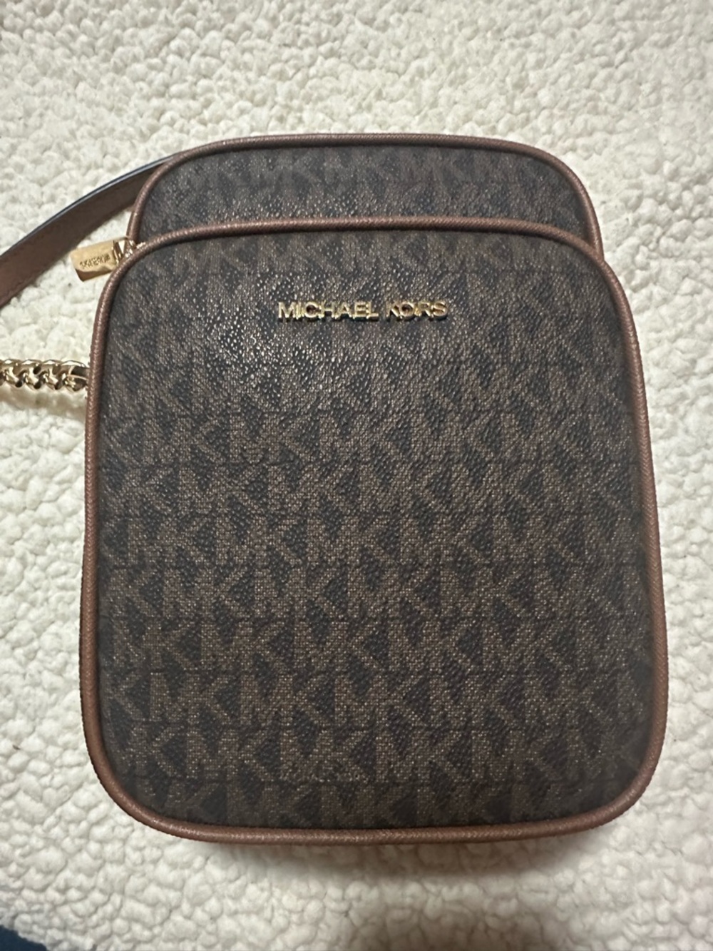 Michael Kors Dark Brown MK Monogram Crossbody